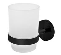 Joeji's Soporte para cepillos de Dientes - Soporte higiénico para cepillos de Dientes - Soporte Grande para cepillos de Dientes Esmerilado y de Acero Inoxidable, Juego de baño en Negro