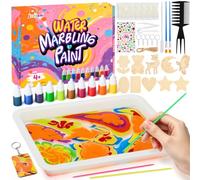 JOEJONI Juego de colores de mármol de agua para niños, 10 colores, juego de manualidades para desarrollar la motricidad fina y la imaginación, regalo de cumpleaños ideal para niños y niñas de 4 a 12