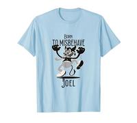 Joel - Nombre de Chico Genial con un diablillo Lindo Camiseta, Hombre, Azul Bebé, S