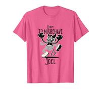 Joel - Nombre de Chico Genial con un diablillo Lindo Camiseta, Hombre, Rosa Jaspeado, S