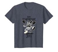 Joel - Nombre de Chico Genial con un diablillo Lindo Camiseta, Niños, Azul Jaspeado, 4 años
