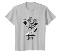 Joel - Nombre de Chico Genial con un diablillo Lindo Camiseta, Niños, Plata, 8 años
