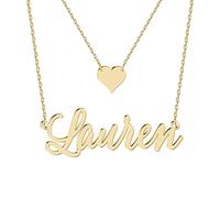 JoelleJewelryDesign Capas Collar Nombre Personalizado Gargantilla Collar Colgante Ajustable corazón Luna Gargantilla Collar de Cadena de Múltiples Capas Conjunto para Mujeres Niñas