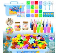 Joellfuner Aqua Gelz Set, 3D Magic Water Elf, DIY Creativos Geles Mágicos, Kit de Juguete de Elfo de Agua con 18 Colores y 16 Moldes, Brilla en la Oscuridad Elfo Juguetes Regalos para 3+ Niñas Niños