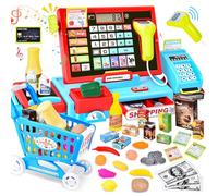 Joellfuner Caja Registradora Juguetes para Niños, Máquina Registradora con Electrónica Escáner Calculadora, Medidas 31*15*12cm, Caja Supermercado Juguete, Educativos Regalo para NiñAs Niños 3 4 5 Años