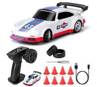 Joellfuner Coche Teledirigido Drift, 1:43 Mini Drift RC Car, 4WD Coche Radiocontrol con Kit Barricada y Luces LED, 15km/h, Coche Teledirigido de Juguete para Niños Mayores de 14 Años (Standard)