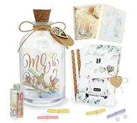 Joellfuner Luz LED para botellas de boda, regalos de dinero para bodas, embalaje con tarjeta de boda, regalos de boda, dinero para novios, hucha personalizada para recién enamorados (coche)