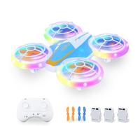 Joellfuner Mini Drone para Niños, Mini Drone con Luces de Colores, Giro de 360°, Modo Sin Cabeza, 6 Modos Lluminación, Avión Teledirigido, Dron RC Cuadricóptero para Niños y Principiantes de 3+ Años