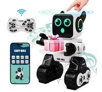 Joellfuner Robot de Juguete para Niños, Smart RC Robots con Toque, Aplicación y Control Remoto, con Ojos LED, Robot de Juguete Programable, Baila, Canta, Regalo para Niños y Niñas