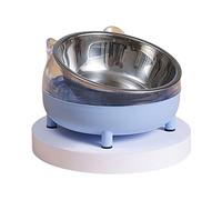 JOERBABU Cuenco inclinado elevado para comida de gatos, cuello para vómitos, soporte inclinado elevado, cuencos de acero inoxidable