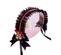 JOERBABU Diadema de encaje para mujer, diadema de lazo con campanas para orejas de gato, accesorios para el cabello de anime de sirvienta