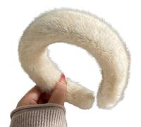 JOERBABU Diadema delicada de felpa para mujer y niña, diadema de pelo sintético para el pelo, aro de camping, viajes, para tomar fotos