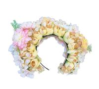 JOERBABU Diadema étnica para novia, corona para el pelo, flores de boda, diadema de playa, accesorio para el cabello