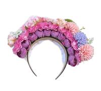 JOERBABU Diadema étnica para novia, corona para el pelo, flores de boda, diadema de playa, accesorio para el cabello