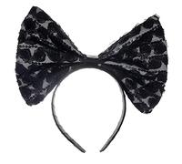 JOERBABU Diadema exagerada con lazo para la cabeza, orejas de ratón, bandas para el pelo de encaje rosa, decoración para el cabello, regalos para la mejor papa frita