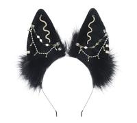 JOERBABU Diadema para el pelo, diadema de orejas de zorro con aretes de aleación para entusiastas de la película, diadema de gato de felpa para adolescentes y adultos