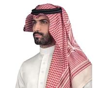 JOERBABU Diadema para hombre, bata caftán musulmanes, vestido largo casual árabe Thobe cultivado con shemagh de Oriente Medio