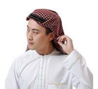 JOERBABU Diadema para hombre, bata caftán musulmanes, vestido largo casual árabe Thobe cultivado con shemagh de Oriente Medio