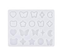 JOERBABU Molde de silicona, molde de silicona con forma de corazón y mariposa en 3D, moldes de resina con colgante, llavero, herramientas para hacer joyas, suministros para manualidades