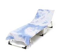 JOERBABU Tumbona teñida de color caramelo con bolsillos laterales y lazos, toalla de baño plegable para piscina, tumbona, hotel, jardín, no se desliza