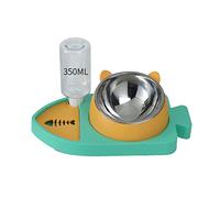 JOERBABU Utensilios de comida para mascotas, para gatos y perros, botella multicolor, cuenco tres en uno, cuenco de alimentación y agua para gatos