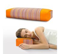 JOERRES Almohada de Trigo sarraceno, Almohada para el Cuello con Cremallera, Almohada para el Cuello con cáscara de Trigo sarraceno para aliviar el Dolor de Cuello y Hombros (Naranja)