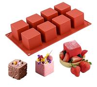 JOERSH Molde de Silicona para Tartas de Cubo | 2 x 2 x 2 Pulgadas, Cuadrado 3D para Hornear Pasteles, Postre Francés para Bocados de Brownie de Chocolate, Pasteles, Gelatina, Cubitos