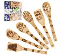JOESTAR Star Wars - Juego de 6 cucharas de madera para regalos de inauguración de la casa, utensilios de cocina de madera natural para servir regalos de cumpleaños y Navidad (Star War)