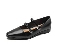 JOEupin Mary Jane - Zapatos planos de ballet para mujer, zapatos planos elegantes y cómodos para mujer, correa ajustable, zapatos Mary Jane, Negro, 41.5 EU