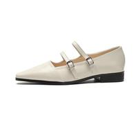 JOEupin Mary Jane - Zapatos planos de ballet para mujer, zapatos planos elegantes y cómodos para mujer, correa ajustable, zapatos Mary Jane, Albaricoque, 39.5 EU