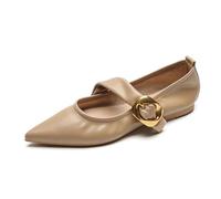 JOEupin Zapatos planos Mary Jane para mujer, de moda, cerrados, puntiagudos, cómodos, de lujo, para negocios, bodas, zapatos de vestir