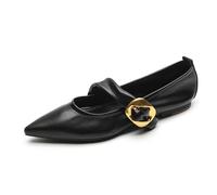 JOEupin Zapatos planos Mary Jane para mujer, de moda, cerrados, puntiagudos, cómodos, de lujo, para negocios, bodas, zapatos de vestir