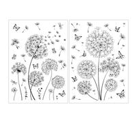 Joeyan 2 Hojas Grandes Transfer para Muebles y Manualidades, Diente Pegatinas Flores Decorativas con Mariposa Negra,DIY para Madera Cerámica Vidrio Plástico, Calcomanías para Oficina en Casa,40x28 cm