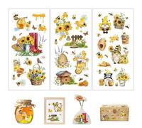 Joeyan 3 Hojas Girasol Transfer para Manualidades,Pegatinas Flores para Muebles Decorativas de Gnomos y Miel,Calcomanías DIY Decals Utilizados en Madera Vidrio Metal Lienzo Porcelana Plástico,15x30 cm