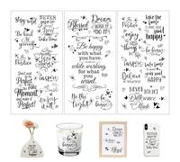 Joeyan 3 Hojas Transfer para Manualidades, Pegatinas para Muebles de Letras, Calcomanías DIY Álbum de Fotos Scrapbooking Trabajos Decals, Stickers en Madera Vidrio Metal Porcelana Plástico,15x30 cm