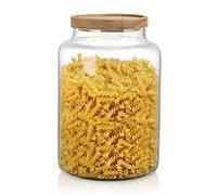 Joeyan 4.5L Tarro Vidrio con Tapa Hermético-Botes Cocina Almacenaje-Frascos de Vidrio Grande para Biscotti, Cereales, Fideos