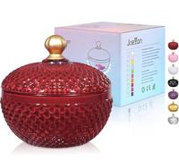 Joeyan frascos pequeños de vidrio rojo para dulces con tapa,platos de cristal grabados para caramelos,nueces,chocolate,galletas,frasco decorativo para bodas,buffet de fiesta,decoración del hogar