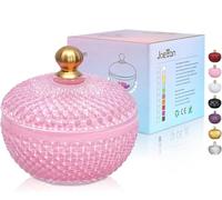 Joeyan frascos pequeños de vidrio Rosa para dulces con tapa,platos de cristal grabados para caramelos,nueces,chocolate,galletas,frasco decorativo para bodas,buffet de fiesta,decoración del hogar