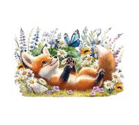 Joeyan Transfers para Muebles, Pegatina de Transferencia de Zorro y Mariposa Lindos, Grande 42x30cm animales para Manualidades y Decoración DIY en Madera Vidrio Metal Lienzo Porcelana Papel Plástico