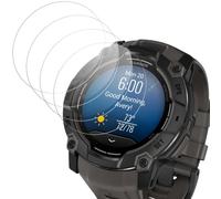 Joeyu Paquete de 4 protectores de pantalla para Garmin Instinct 3 de 50 mm, protector de pantalla de vidrio transparente, cobertura completa, resistente a los arañazos, dureza 9H, película de vidrio