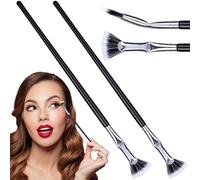 Joez Wonderful 2 brochas de pestañas festoneadas en ángulo plegable, cepillo de abanico de rímel, herramienta separadora de peine de pestañas para pestañas superiores e inferiores, cepillo de pestañas