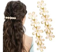 Joez Wonderful 2 pinzas para el pelo de ópalo con flores, pasadores dorados brillantes, pinzas vintage para el pelo, accesorios decorativos para el cabello para mujeres, bodas, bailes, cumpleaños, San