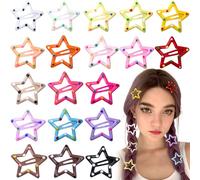 Joez Wonderful 20 pinzas de pelo de estrella de punto, 3,15 cm, pinzas de metal para el pelo, bonitas pinzas de estrella, pasadores de pelo antideslizantes, accesorios para el cabello de estrellas de
