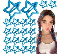 Joez Wonderful 20 pinzas de pelo de estrella, pinzas de metal de 3 cm, bonitos pasadores de pelo de estrella, accesorios antideslizantes para el cabello para mujeres (azul mediano)