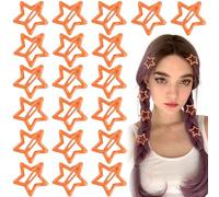 Joez Wonderful 20 pinzas de pelo de estrella, pinzas de metal de 3 cm, bonitos pasadores de pelo de estrella, accesorios antideslizantes para el cabello para mujeres (naranja)