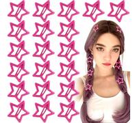 Joez Wonderful 20 pinzas de pelo de estrella, pinzas de metal de 3 cm, bonitos pasadores de pelo de estrella, accesorios antideslizantes para el cabello para mujer (rosa oscuro)