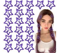 Joez Wonderful 20 pinzas de pelo de estrella, pinzas de metal de 3 cm, bonitos pasadores de pelo de estrella, accesorios antideslizantes para el cabello para mujer (morado)