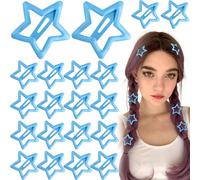 Joez Wonderful 20 pinzas de pelo de estrella, pinzas de metal de 3 cm, bonitos pasadores de pelo de estrella, accesorios antideslizantes para el cabello para mujeres (azul rey)