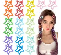 Joez Wonderful 20 pinzas para el pelo de estrella multicolor, 1.18 pulgadas, pinzas de metal para el pelo, bonitas pinzas de estrella para el pelo, accesorios antideslizantes para el cabello para