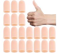 Joez Wonderful 20 protectores de dedos de gel, protectores de dedos de silicona, fundas de dedos, protección para las puntas de los dedos, protección para ampollas de agrietamiento de los dedos